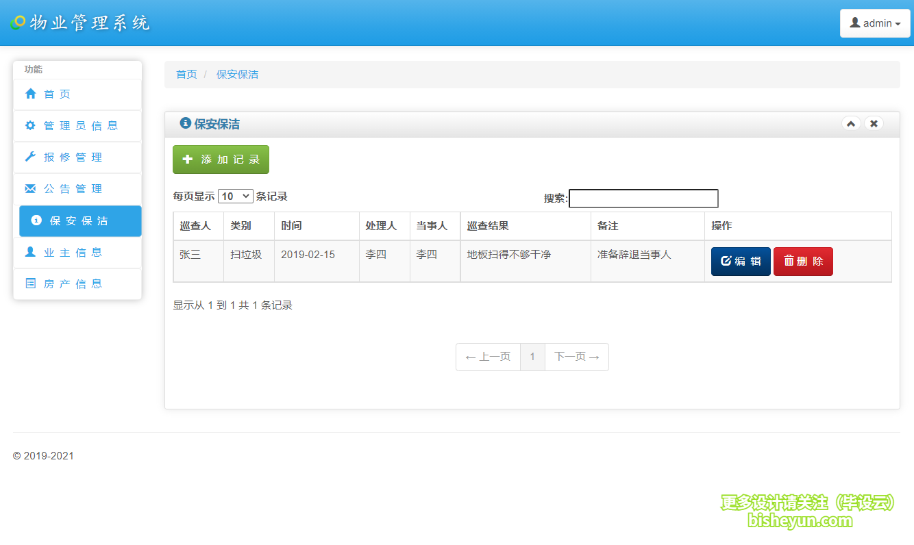 基于java智慧小区物业管理系统-保安保洁管理