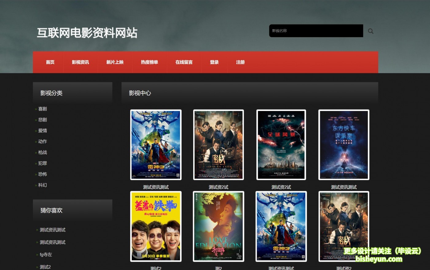 基于php电影资讯网站管理系统-电影列表