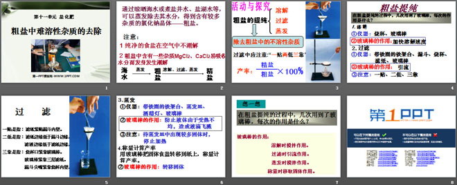 《粗盐中难溶性杂质的去除》盐化肥PPT课件