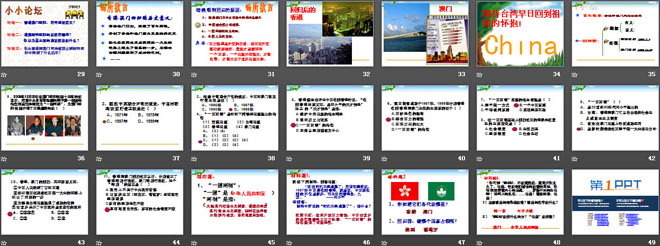 《香港和澳门的回归》民族团结与祖国统一PPT课件