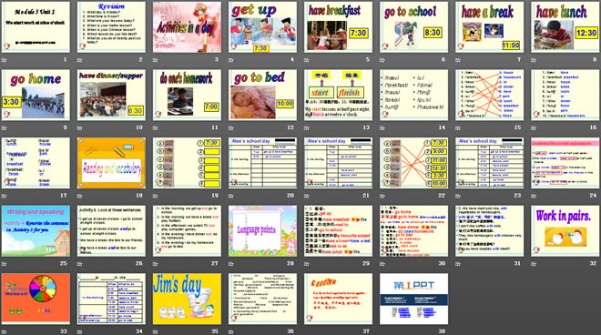 《We start work at nine o\clock》PPT课件5