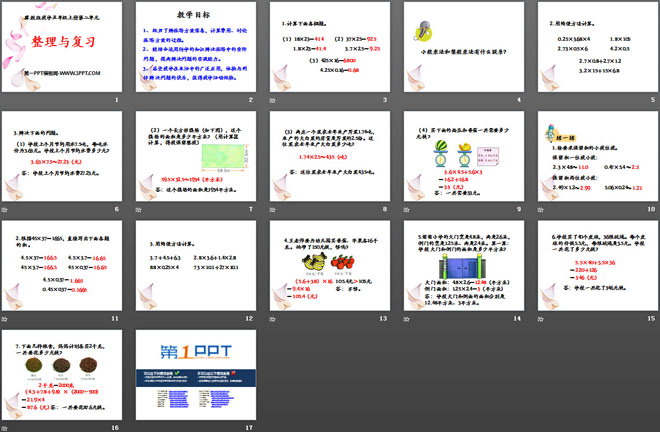 《整理与复习》小数乘法PPT课件