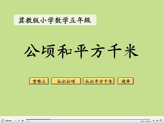 《公顷和平方千米》土地面积Flash动画课件