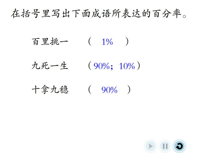 《成语中的百分率》百分数Flash动画课件