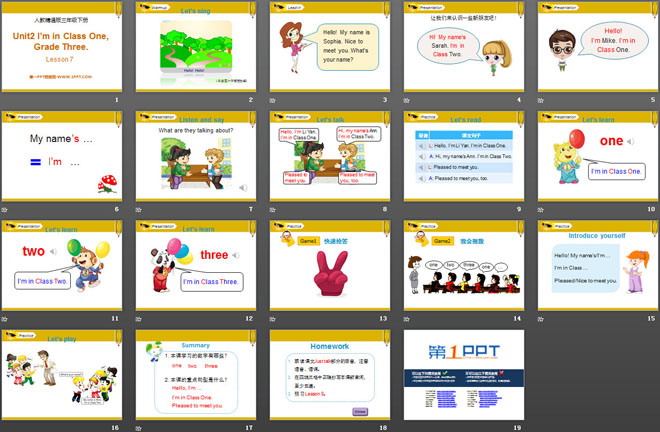 《I\m in Class One,Grade Three》PPT课件3