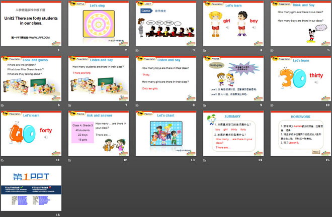 《There are forty students in our class》PPT课件4