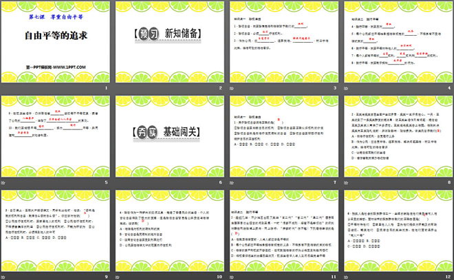 《自由平等的追求》PPT课件下载