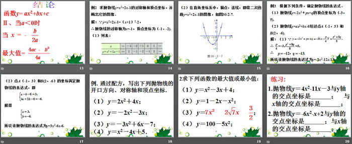 《二次函数的图像和性质》PPT
