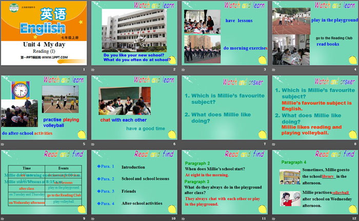 《My day》ReadingPPT