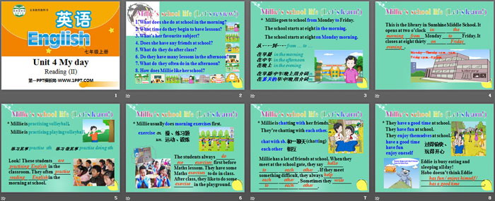 《My day》ReadingPPT课件