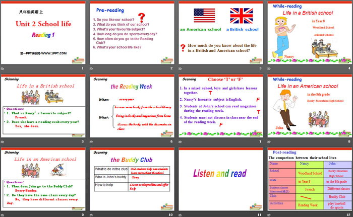 《School life》ReadingPPT