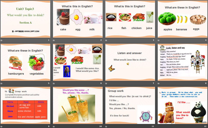 《What would you like to drink?》SectionA PPT