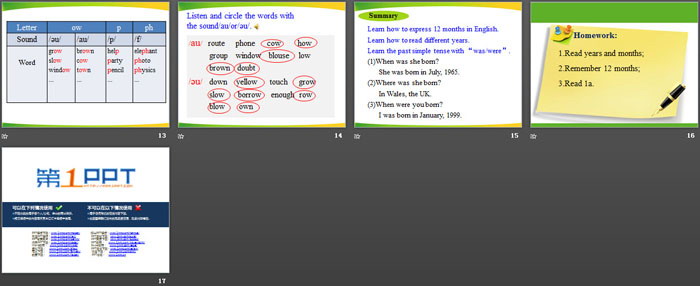 《When is your birthday?》SectionA PPT
