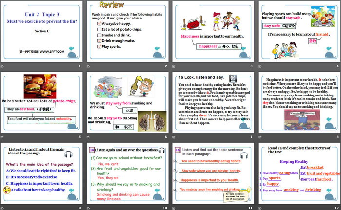 《Must we exercise to prevent the flu?》SectionC PPT