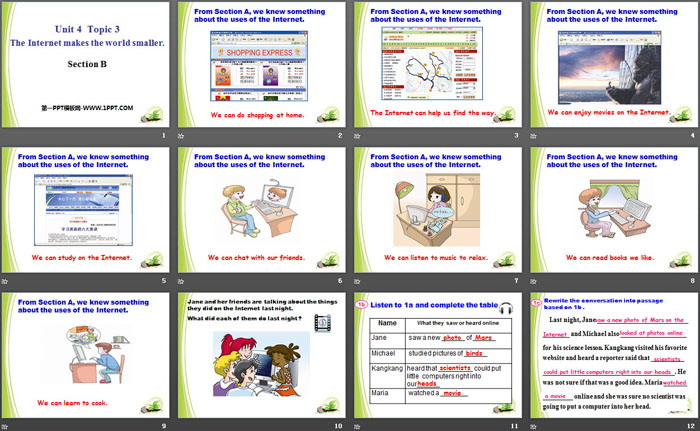 《The Internet makes the world smaller》SectionB PPT