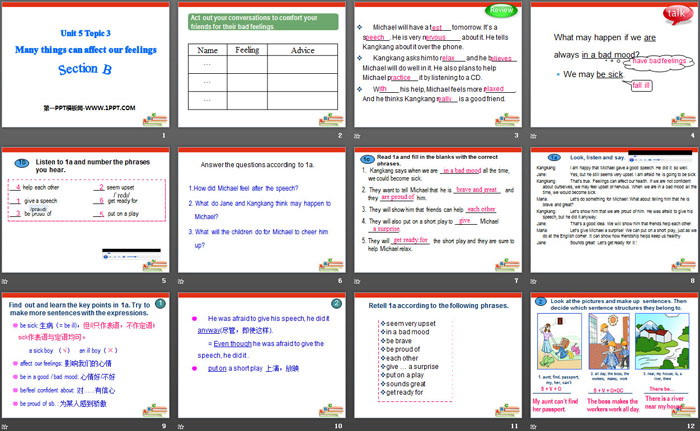 《Many things can affect our feelings》SectionB PPT