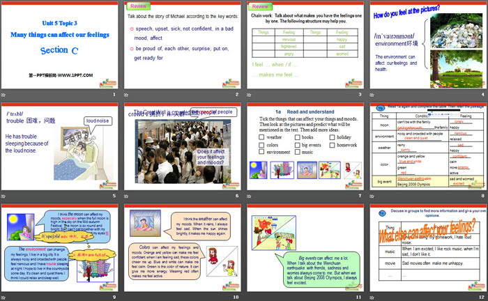 《Many things can affect our feelings》SectionC PPT