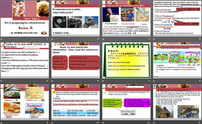 《We\re preparing for a food festival》SectionA PPT