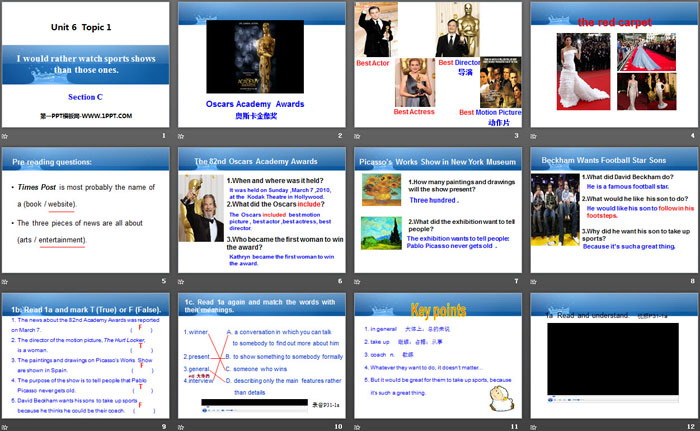 《I would rather watch sports shows than those ones》SectionC PPT