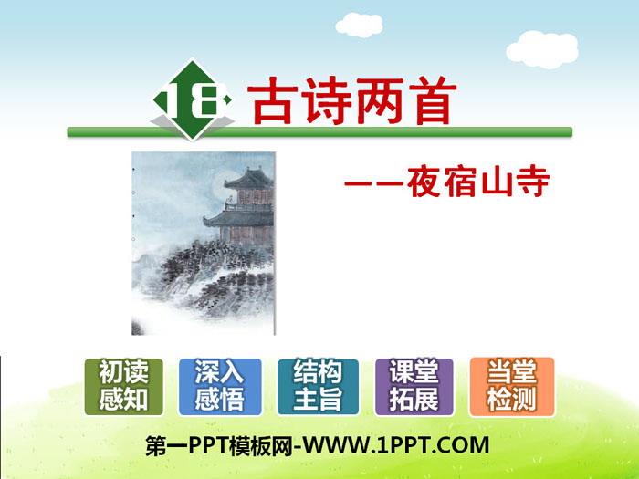《夜宿山寺》PPT