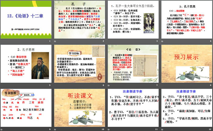 《论语十二章》PPT