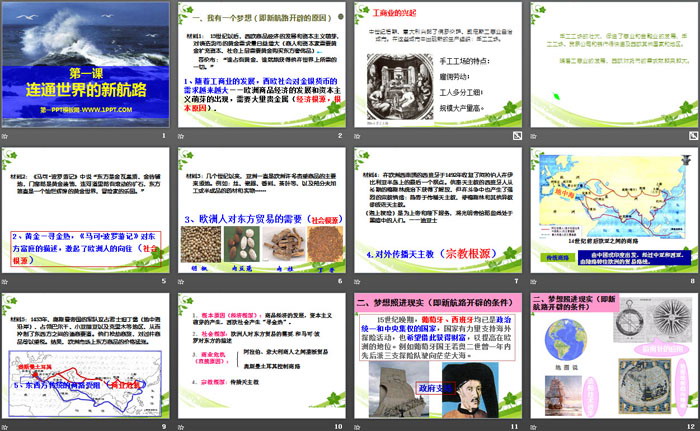 《连通世界的新航路》世界工业文明的曙光与近代社会的开端PPT