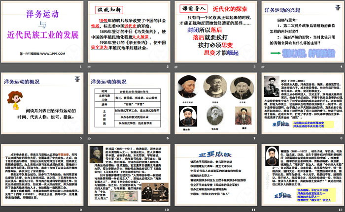 《洋务运动与近代民族工业的发展》19世纪中后期工业文明大潮中的近代中国PPT