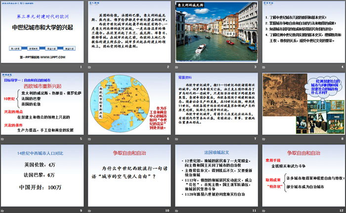 《中世纪城市和大学的兴起》PPT