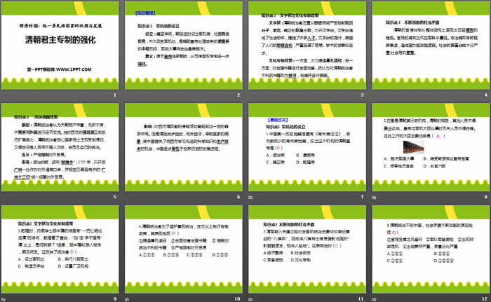 《清朝君主专制的强化》PPT下载