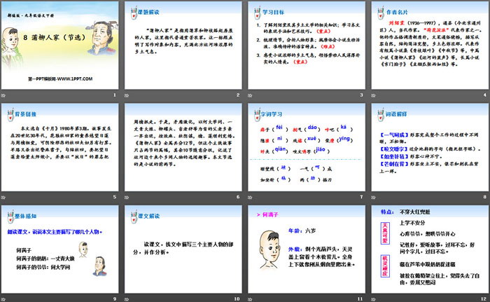 《蒲柳人家》PPT