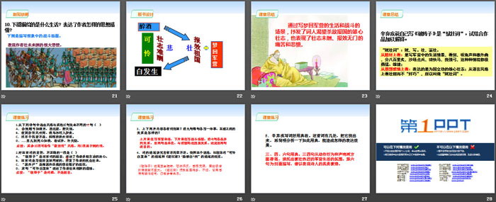 《破阵子·为陈同甫赋壮词以寄之》PPT