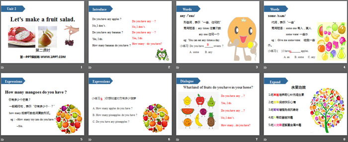 《Let\s make a fruit salad》PPT(第二课时)