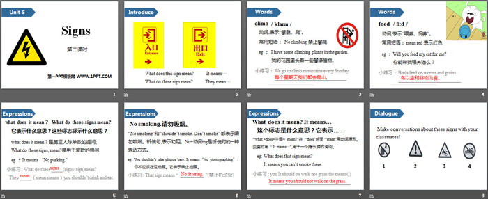 《Signs》PPT(第二课时)