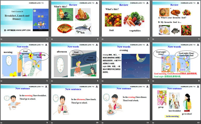 《Breakfast,Lunch and Dinner》Food and Meals PPT课件