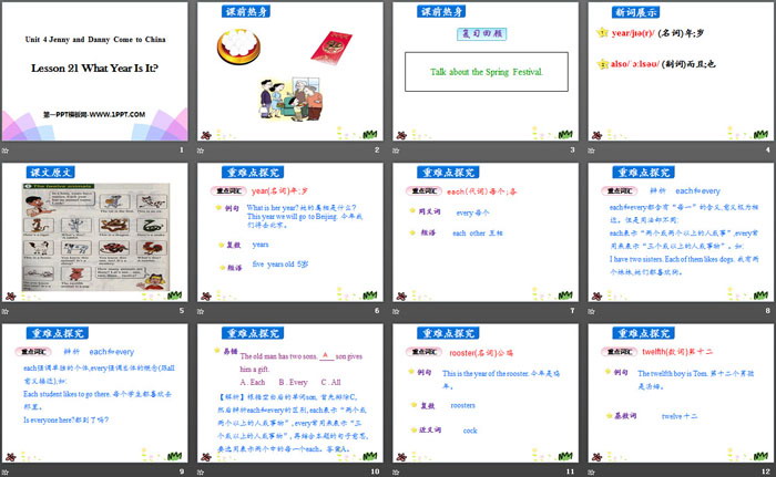 《What Year Is It?》Jenny and Danny Come to China PPT