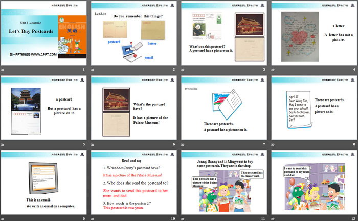 《Let\s Buy Postcards!》Writing Home PPT教学课件
