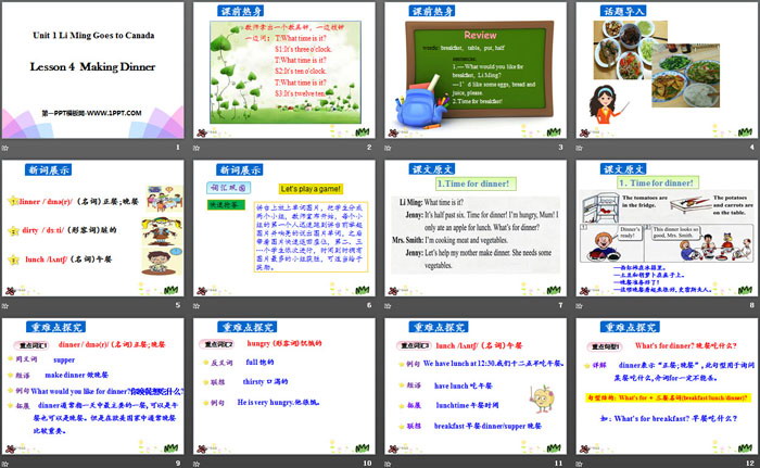 《Making Dinner》Li Ming Goes to Canada PPT