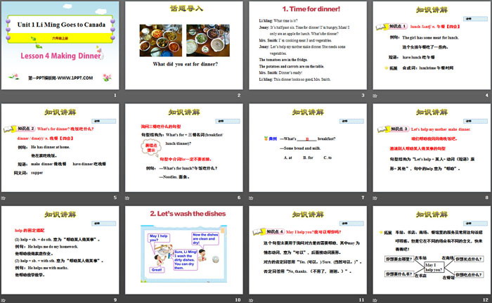 《Making Dinner》Li Ming Goes to Canada PPT教学课件