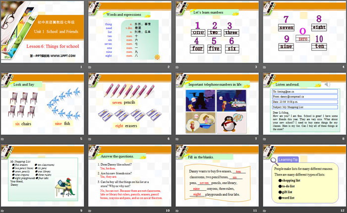 《Things for school》School and Friends PPT课件