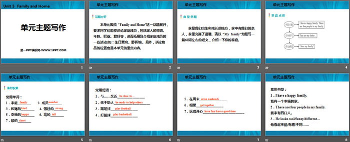 《单元主题写作》Family and Home PPT