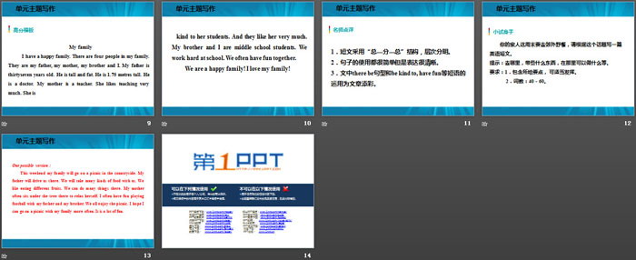 《单元主题写作》Family and Home PPT