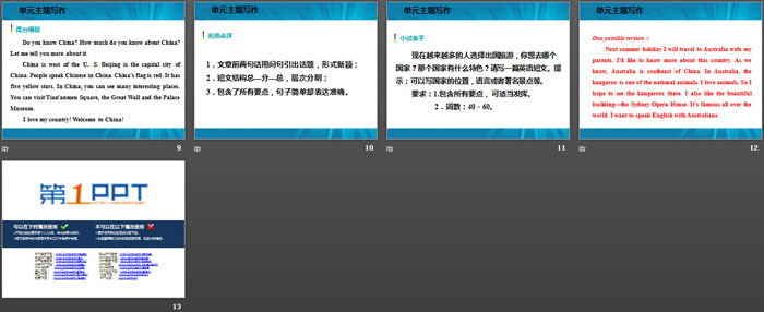 《单元主题写作》Countries around the World PPT