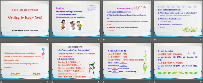 《Getting to know you》Me and My Class PPT教学课件