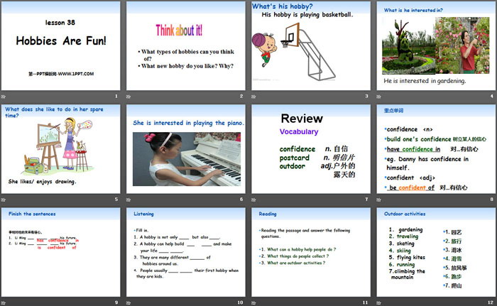 《Hobbies Are Fun!》Enjoy Your Hobby PPT