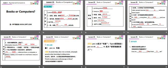 《Books or Computers?》The Internet Connects Us PPT课件下载