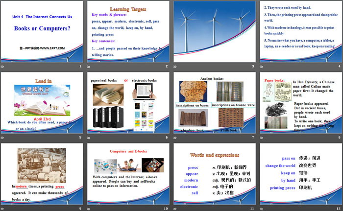 《Books or Computers?》The Internet Connects Us PPT免费课件