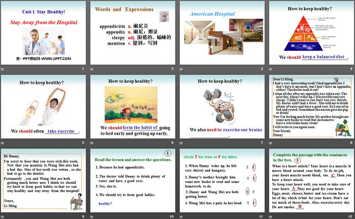 《Stay Away from the Hospital》Stay healthy PPT