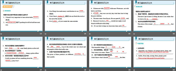 《单元基础知识过关》Culture Shapes Us PPT