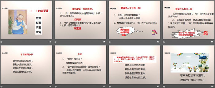 《送给盲婆婆的蝈蝈》PPT