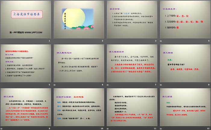 《每逢佳节倍思亲》PPT